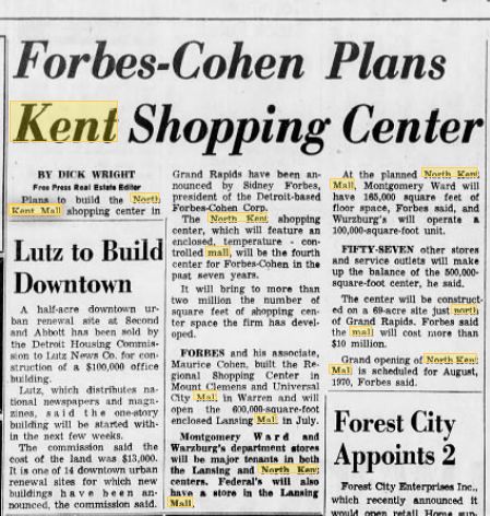 North Kent Mall - MARCH 1969 ARTICLE ON PLANNED MALL